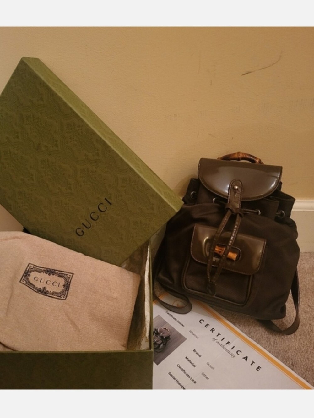 Vintage Gucci Brown Leather Mini Backpack Bag Rare Beauty